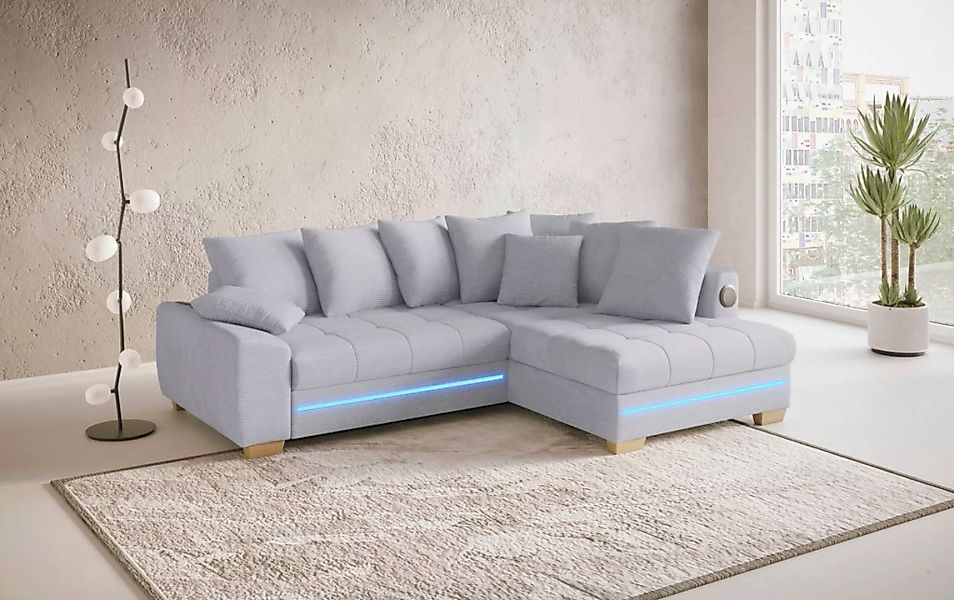 Mr. Couch Ecksofa "Nikita II, L-Form", mit Kaltschaum, RGB-LED, Soundsystem günstig online kaufen