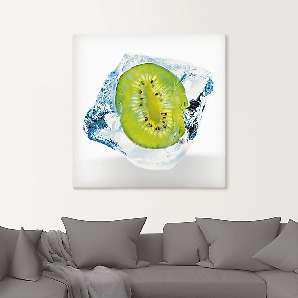 Artland Leinwandbild »Kiwi im Eiswürfel«, Lebensmittel, (1 St.), auf Keilra günstig online kaufen