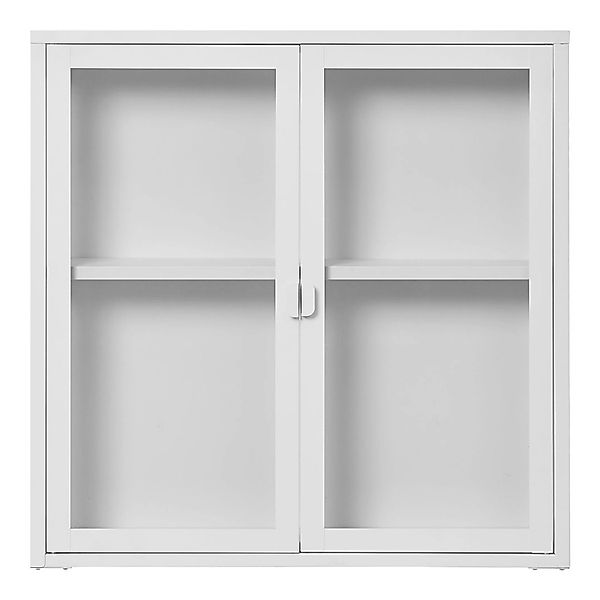 ebuy24 Brisbane Vitrinenschrank Wandhängend 2 Glas Türen Weiß günstig online kaufen