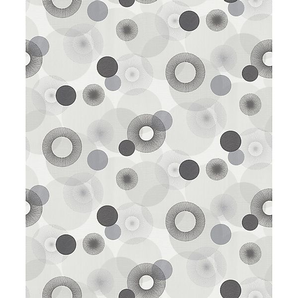Erismann Vliestapete Novara Kreismotiv Grau FSC® günstig online kaufen