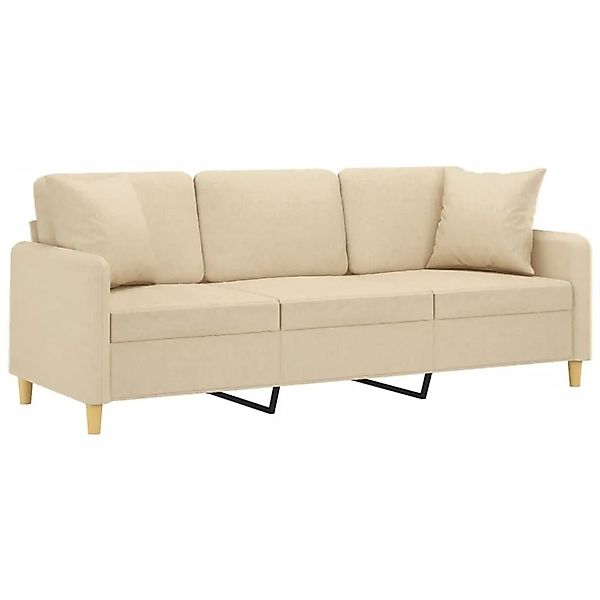 vidaXL 3-Sitzer-Sofa mit Zierkissen Creme 180 cm Stoff 3200919 günstig online kaufen