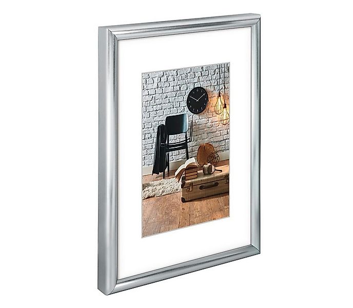 Hama Bilderrahmen Kunststoffrahmen "Sevilla Dekor", 30 x 40 cm, Silber Matt günstig online kaufen