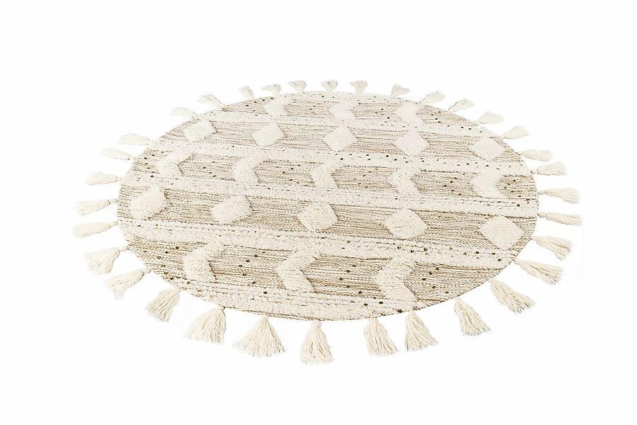 me gusta Wollteppich »Bohist 425«, rund, 18 mm Höhe, Wohnzimmer, Hoch-Tief- günstig online kaufen