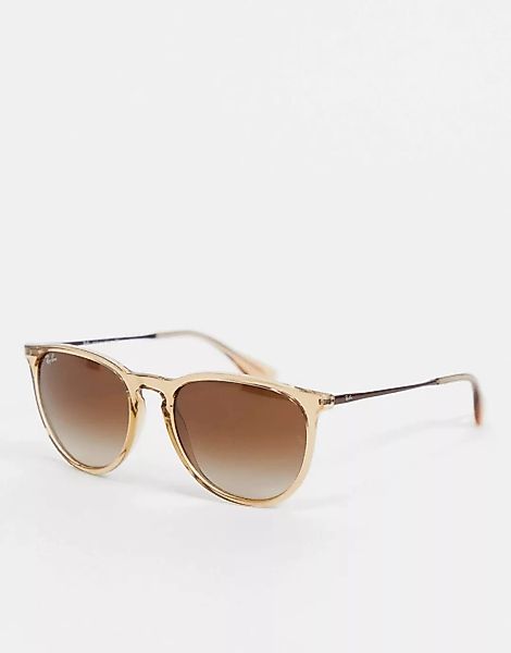 Ray-Ban – Runde Damensonnenbrille in Braun günstig online kaufen