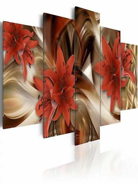 artgeist Wandbild Flower Nebula braun/rot Gr. 200 x 100 günstig online kaufen