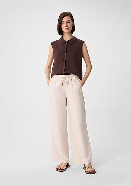 comma Chinos Hose Strukturierte Wide-Leg-Hose aus günstig online kaufen