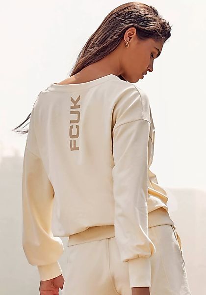 FCUK Sweatshirt, (1 tlg.), Sweatshirt mit V-Ausschnitt und großen Rückenpri günstig online kaufen