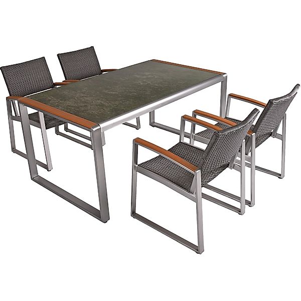 Garden Pleasure Gartenmöbel-Set Set-02 Averna 5-teilig Grau günstig online kaufen