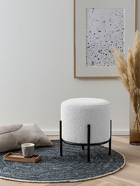 SalesFever Polsterhocker "Komfortabler Polsterhocker" mit Design-Gestell au günstig online kaufen