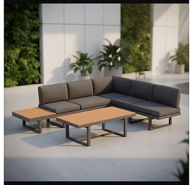 Mucola Garten-Essgruppe Gartenmöbel Set mit Liegefunktion Ecklounge Alumini günstig online kaufen