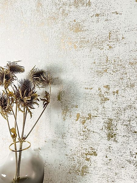 Newroom Vliestapete, Creme Tapete Modern Beton - Betonoptik Betonwand Gold günstig online kaufen