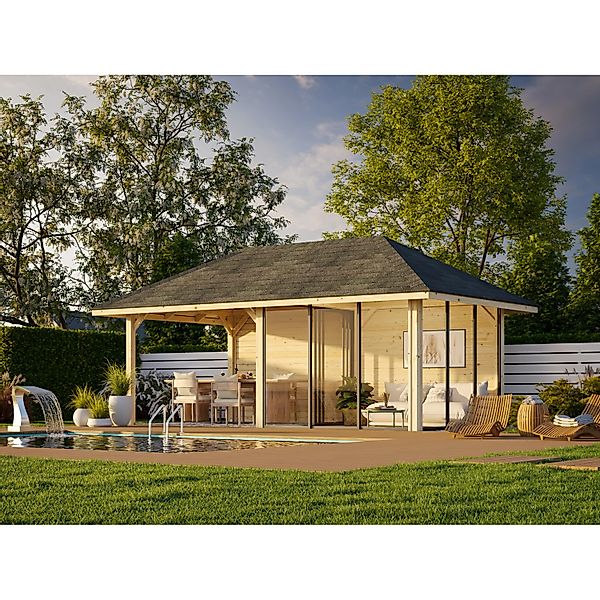 Palmako Pavillon Bianca Set 206 Slide 588 x 300 cm Lackiert Weiß FSC® günstig online kaufen