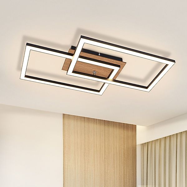 Nettlife Deckenleuchte Holz Schwarz 32W 3000K günstig online kaufen
