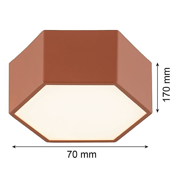 LED-Deckenleuchte Libre, terracottafarben, Stahl, 3.000 K günstig online kaufen
