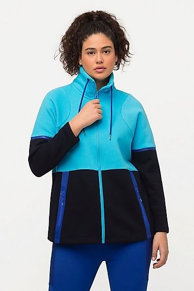 Ulla Popken Sweatjacke Sweatjacke zweifarbig Stehkragen günstig online kaufen