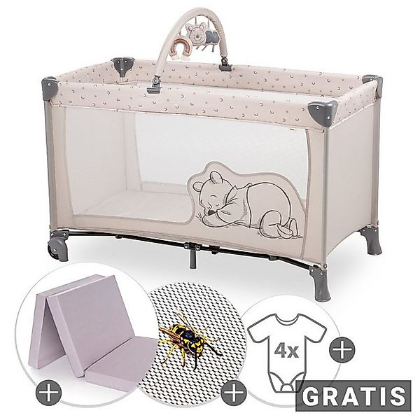 Hauck Baby-Reisebett Dream`n Play Go Set - Pooh Rainbow Beige, Kinder Babyr günstig online kaufen