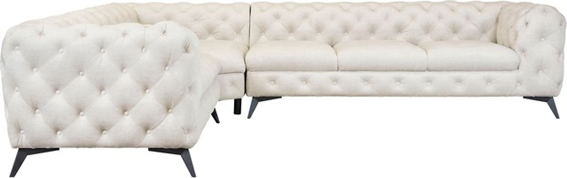Home affaire Chesterfield-Sofa »Ecksofa GLYNIS L-Form mit Wellenunterfederu günstig online kaufen