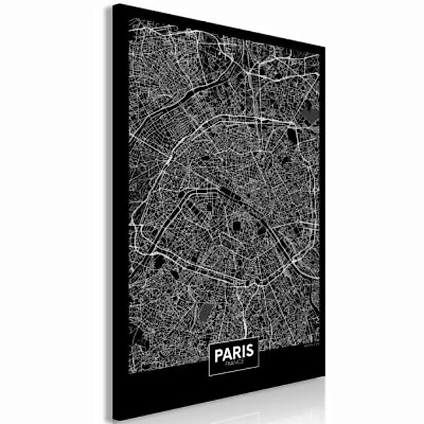 artgeist Wandbild Dark Map of Paris (1 Part) Vertical schwarz/weiß Gr. 40 x günstig online kaufen