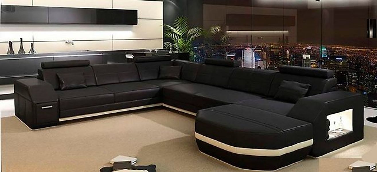 JVmoebel Ecksofa Ledersofa Couch Wohnlandschaft Eck Garnitur Sofa, Made in günstig online kaufen