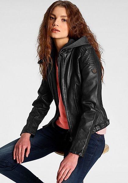 Mauritius Lederjacke Cacey LEGV mti Kapuze, Reißverschluss, Ziersteppung günstig online kaufen