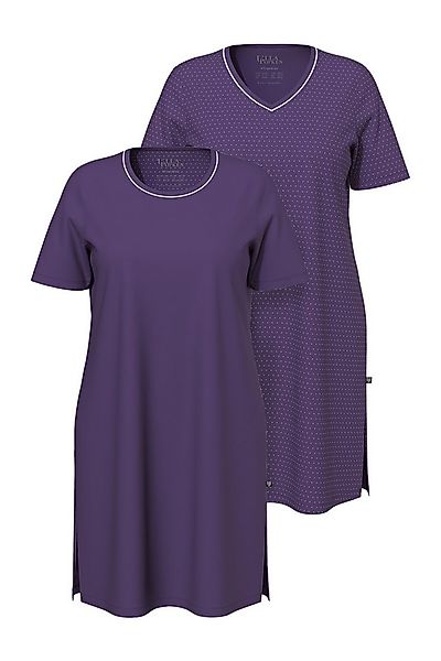 Ulla Popken Bigshirt Bigshirts 2er-Pack Rundhals/V-Ausschnitt Halbarm günstig online kaufen
