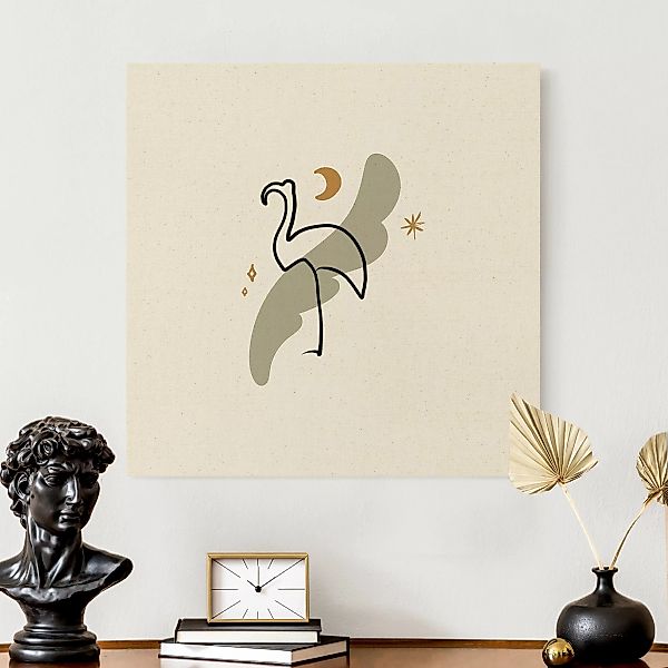 Leinwandbild auf Canvas Natural Picasso Interpretation - Flamingo günstig online kaufen