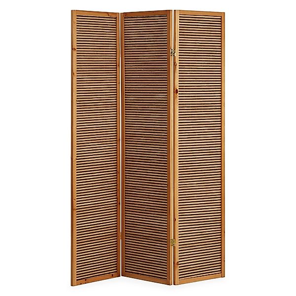 Homestyle4u 3-tlg. Paravent in Braun 132x175 cm 381 günstig online kaufen