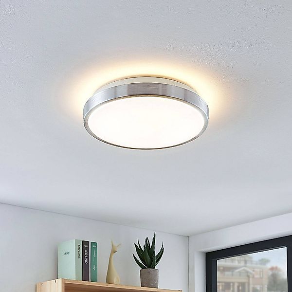 Lindby LED-Deckenlampe Emelie, Ø 30 cm, alufarben, Metall günstig online kaufen
