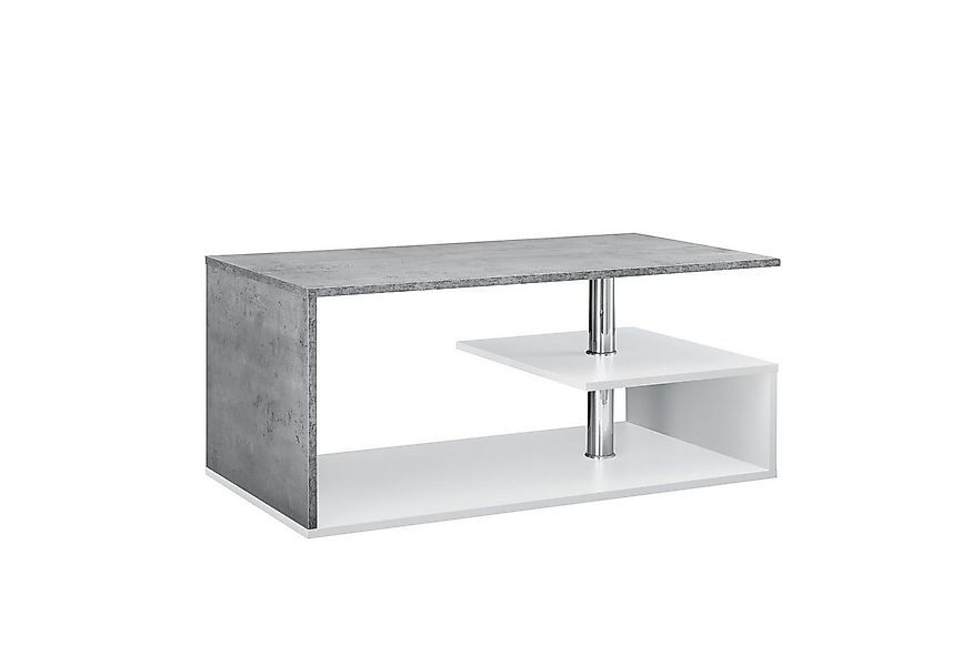 en.casa Couchtisch, »Haarlem« 90 x 50 x 41 cm Betonoptik/Weiß günstig online kaufen