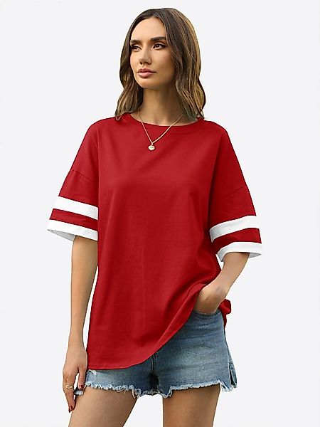 Imily Bela Kurzarmshirt Oversized T-Shirt Rundhalsausschnitt Loose Lässig ( günstig online kaufen