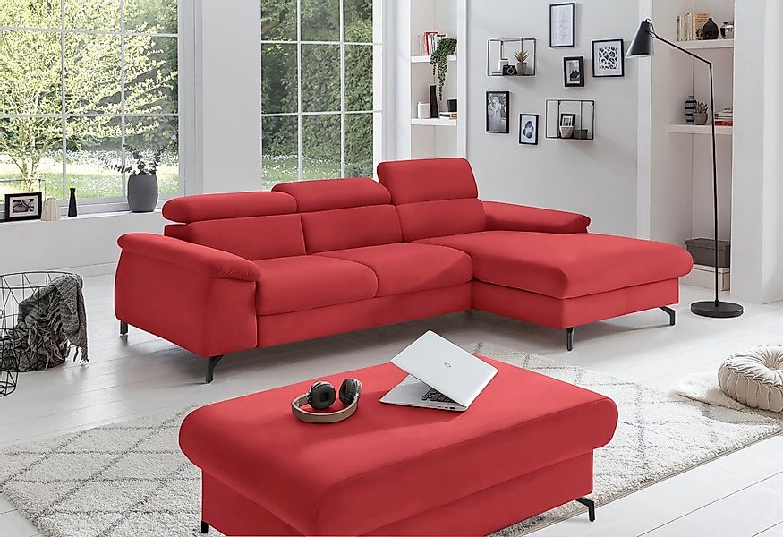 COTTA Ecksofa "Kitty L-Form, B: 242 cm" mit Kopfteilverstellung, optional B günstig online kaufen