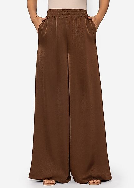 SASSYCLASSY Stoffhose Fließende Satin Stoffhose Damen mit Wide Leg Elegante günstig online kaufen
