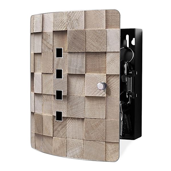 banjado Schlüsselkasten Edelstahl Bauklötze Relief (verstellbarer Magnetver günstig online kaufen