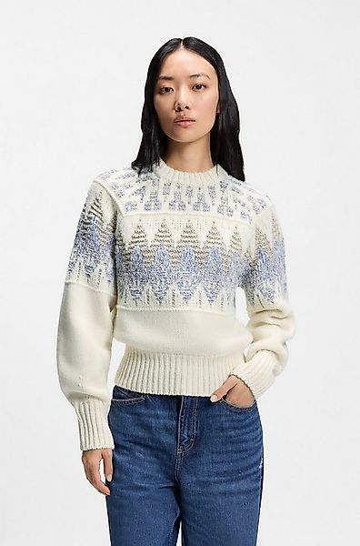 BOSS ORANGE Strickpullover Farombo Premium Damenmode mit Jacqaurdmuster, Ru günstig online kaufen