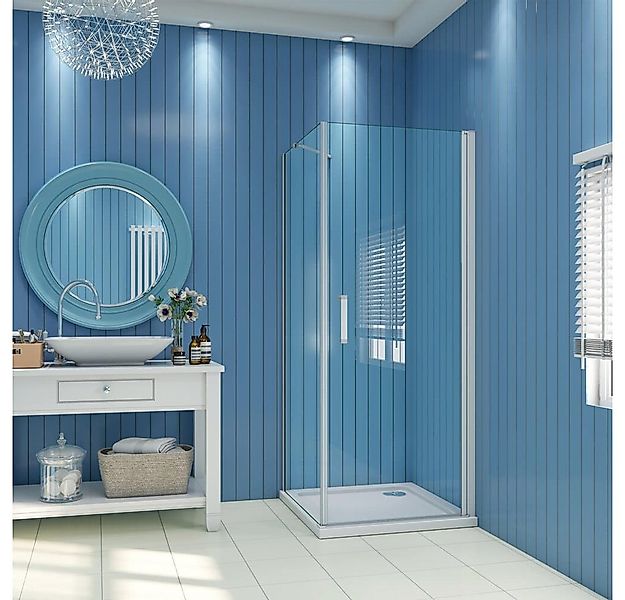 duschspa Eckdusche 185cm Duschkabine Duschabtrennung Duschtür Drehtür mit S günstig online kaufen