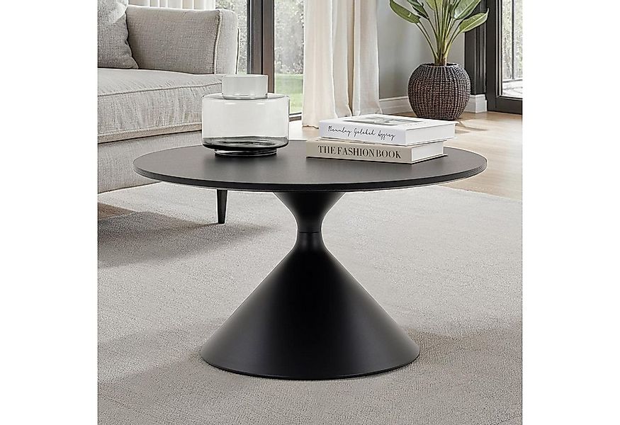 IDIMEX Couchtisch ISOMA, runder Beistelltisch Ø70cm Holzoptik & Metallgeste günstig online kaufen