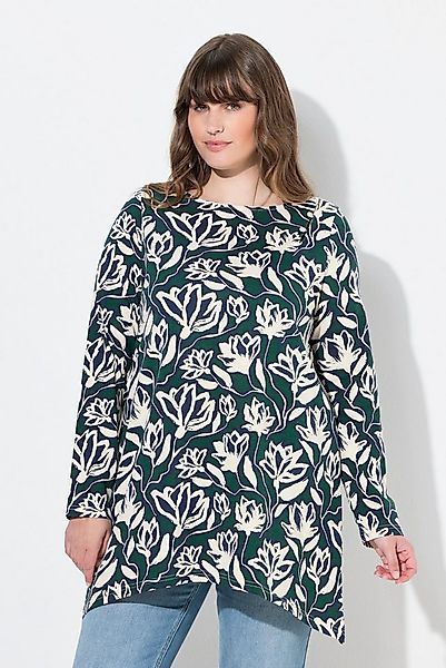 Ulla Popken Longshirt Shirt A-Linie U-Boot-Ausschnitt Langarm günstig online kaufen