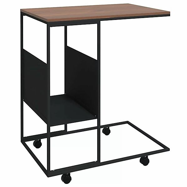 Vidaxl Beistelltisch Mit Rollen Schwarz 55x36x63,5 Cm Holzwerkstoff günstig online kaufen