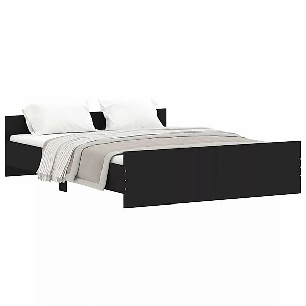 vidaXL Bettgestell Bettrahmen mit Kopf- und Fußteil Schwarz 160x200 cm Bett günstig online kaufen