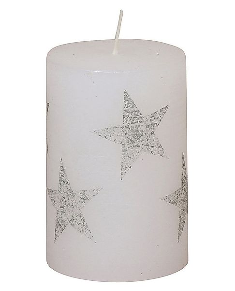 Steinhart Kerzen Adventskerze Stumpenkerze "Multistern" Weiß 100/68 mm günstig online kaufen
