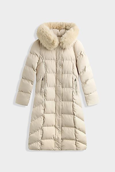 Copperose Langjacke Steppmantel Damen mit Fellkapuze, günstig online kaufen