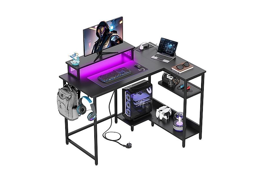 DEVAISE Computertisch Gamingtisch 111 x 80 cm Computertisch, L-förmiger Sch günstig online kaufen