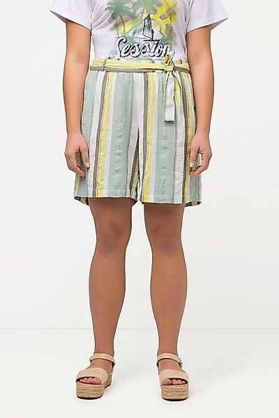 Ulla Popken Jeansshorts Shorts Rose Streifen weites Bein Elastikbund günstig online kaufen