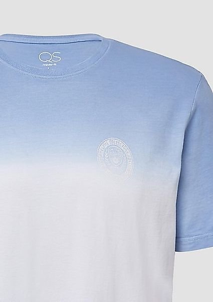 QS Kurzarmshirt T-Shirt mit Farbverlauf und Frontprint Artwork günstig online kaufen