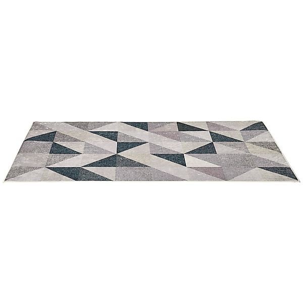 HOMCOM Teppich mit Geometrischen Formen Grau Schwarz Weiß 120 x 170 cm günstig online kaufen