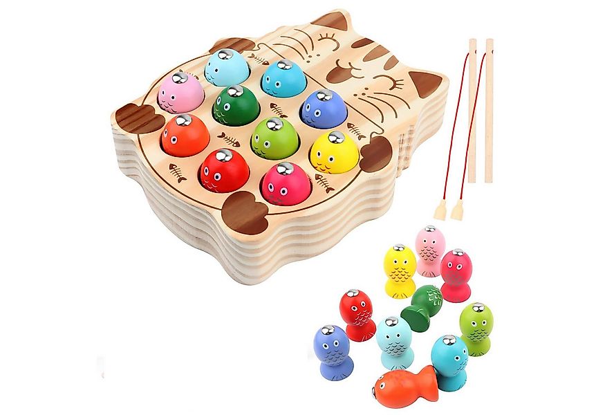 CLTYQ Lernspielzeug Montessori Spielzeug 2 in 1 Holz Magnetspiel, Angelspie günstig online kaufen