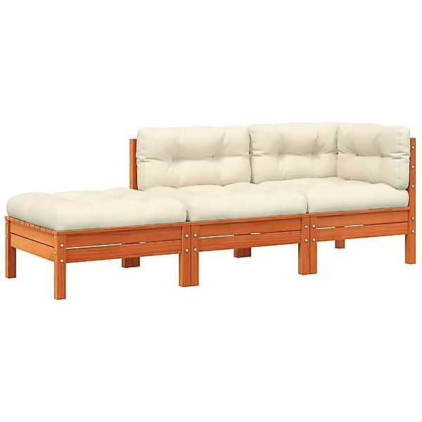 vidaXL Gartensofa mit Kissen und Hocker 3-Sitzer 838174 günstig online kaufen