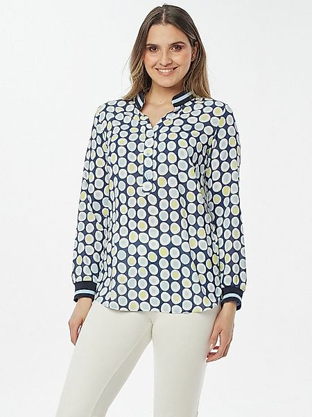 MIALUSSO Blusenshirt Druckbluse mit Strickbündchen günstig online kaufen