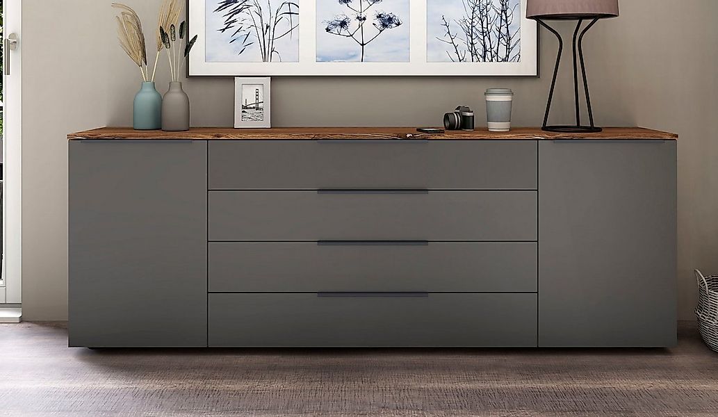 borchardt Möbel Sideboard Tom, moderne Kommode mit Metallgriffen, 200cm bre günstig online kaufen