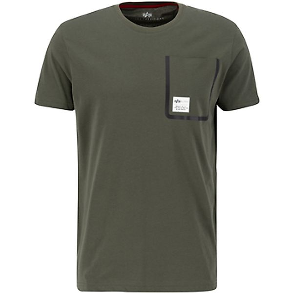 Alpha  T-Shirt Label Pocket T-Shirt - dark olive günstig online kaufen
